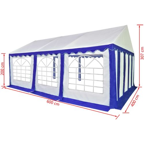 Vrtni šator od PVC-a 4 x 6 plavo-bijeli slika 19