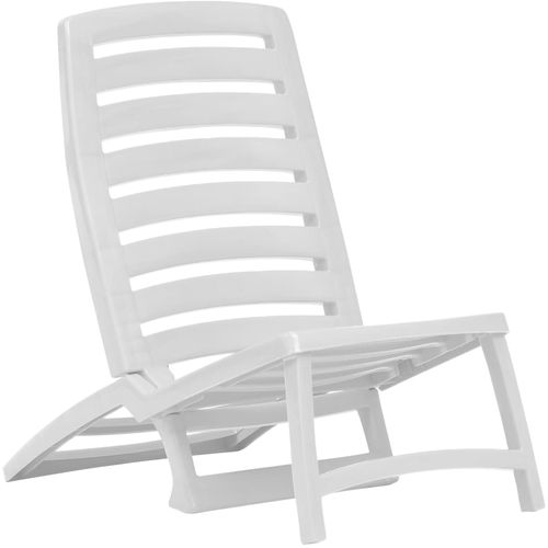 Sklopive stolice za plažu 4 kom plastične bijele slika 21