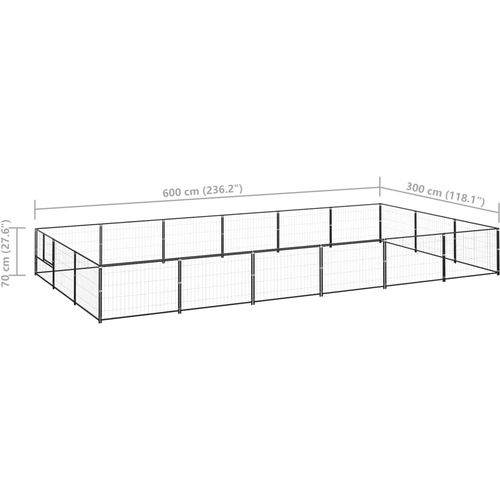 Kavez za pse crni 18 m² čelični slika 6