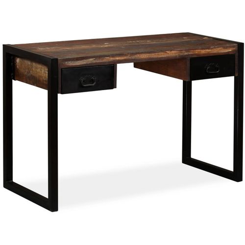 Radni stol s 2 ladice od masivnog obnovljenog drva 120x50x76 cm slika 57