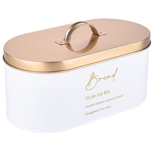 Altom Design kutija za kruh bijela sa zlatnim poklopcem 34X18X15 CM - 020401754 slika 5