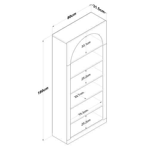 HC116 - 3142 White Bookshelf slika 13