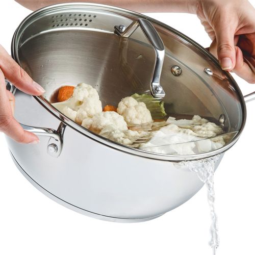 Čelični lonac Rosmarino Pour&amp;Cook II sa staklenim poklopcem 6,5 l - 24 cm silver 24x12 cm slika 7