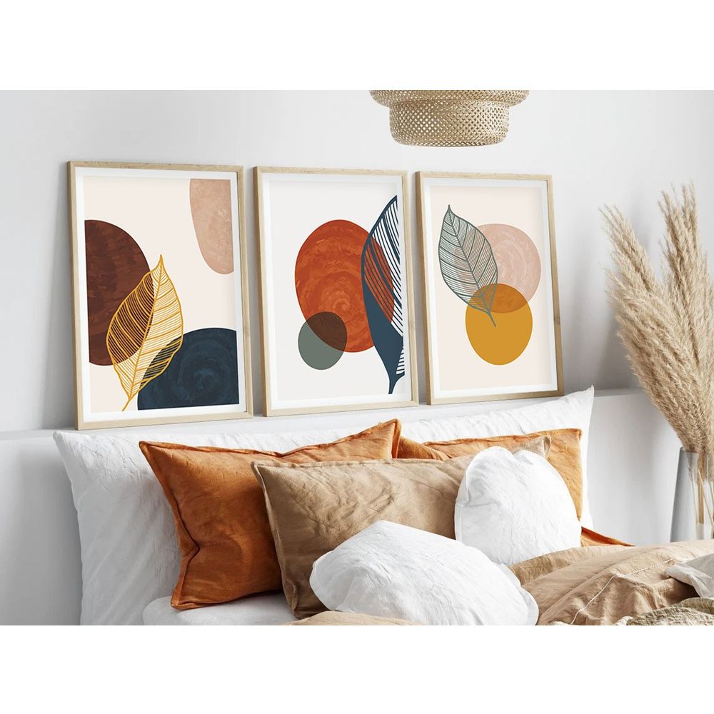 Set dekorativnih slika "Huhu209" u okviru od MDF-a, 50 x 70 cm, višebojna (set od 3 komada) slika 2