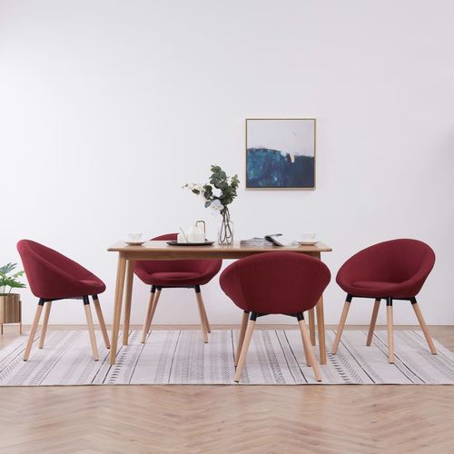 Blagovaonske stolice od tkanine 4 kom crvena boja vina slika 16