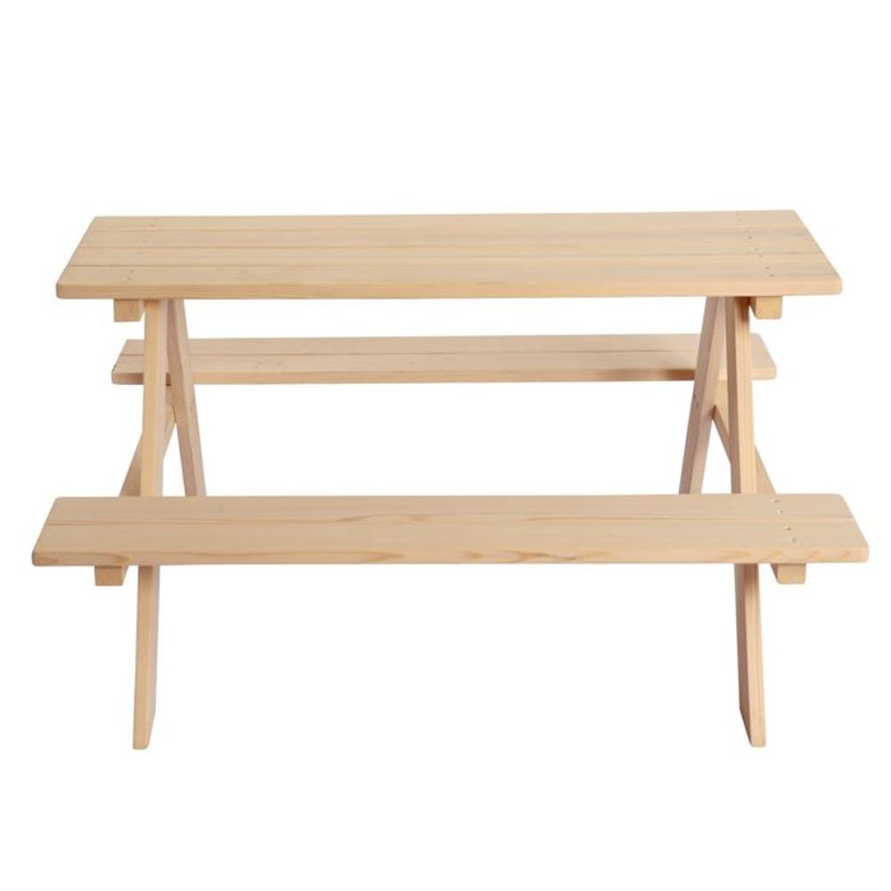Kukka Drveni mini piknik sto sa klupama, Natural Wood slika 2