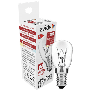 Avide Žarulja za pećnicu, 40W, E14, 3000K, 300 °C, IP20 - Oven 300 °C bulb 40W E14