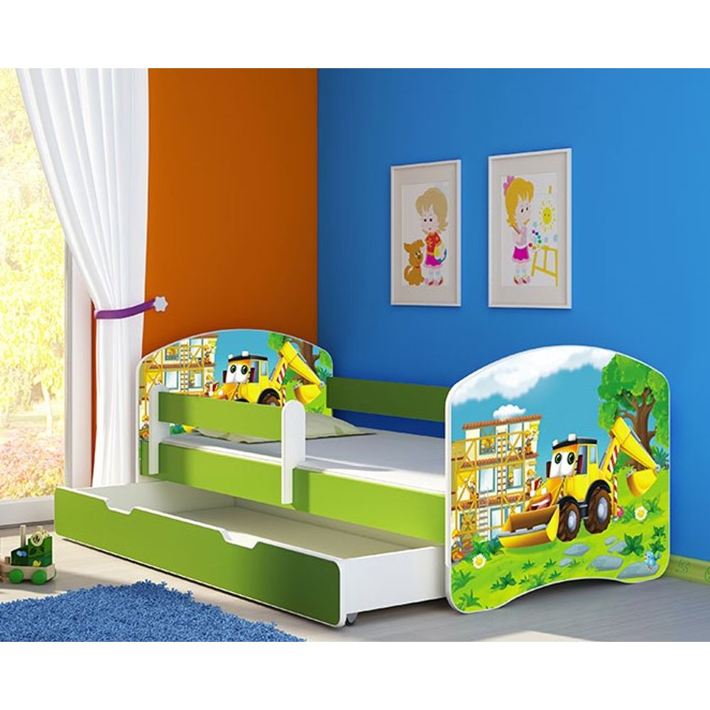 ACMA Dječiji krevet Acma II sa ladicom Green - 140x70cm - Dezen 20 slika 1