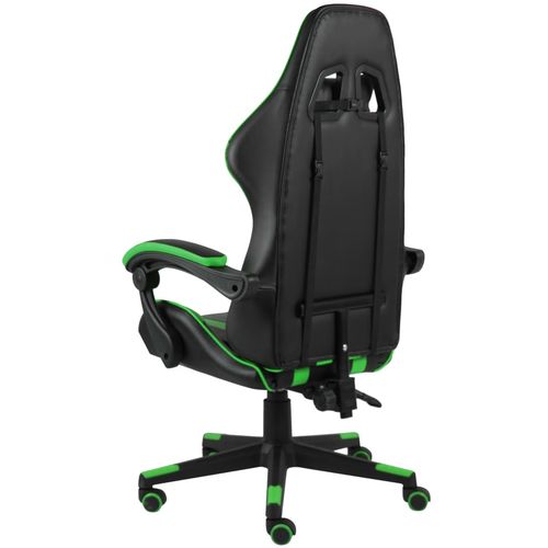 Igraća stolica od umjetne kože crno-zelena slika 4