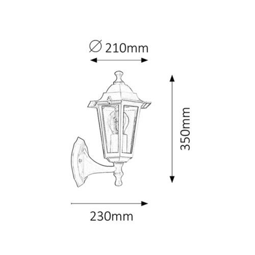 Rabalux Velence spoljna zidna lampa E27 60Wcrna IP43 Spoljna rasveta slika 2