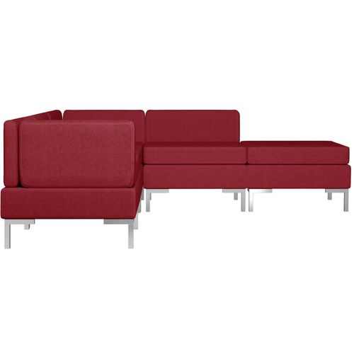 5-dijelni set sofa od tkanine crvena boja vina slika 8