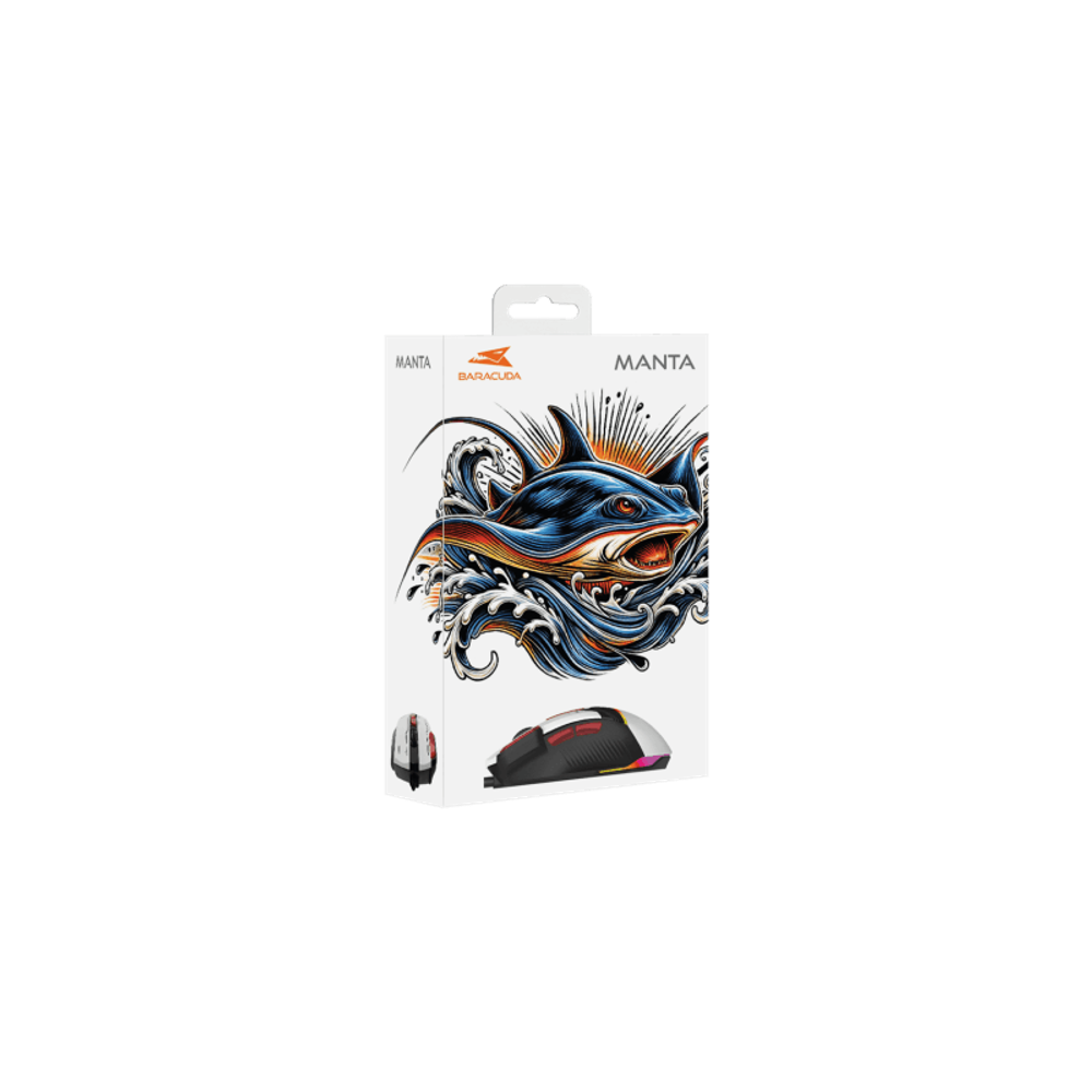Baracuda Miš BGM-042 MANTA / 12.800 dpi, bijeli slika 6
