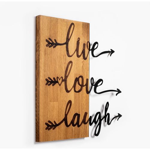 Wallity Ukrasni drveni zidni dodatak, Live Love Laugh - 369 slika 1