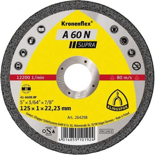 Klingspor disk za rezanje aluminija 115 mm x 1,0 mm 22,2 mm A60N Supra slika 2