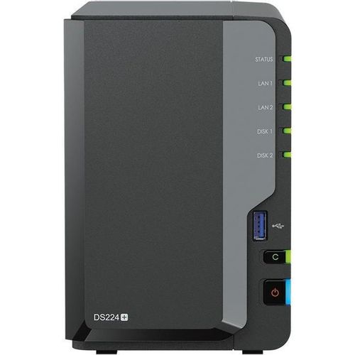 Synology DS224+,Tower, 2-bays 3.5'' SATA HDD/SSD, CPU Intel Celeron J4125 4-core (4-thread) 2.0 GHz, burst up to 2.7 GHz; 2GB DDR4 (expandable up to 6 GB) ; 2 x RJ-45 1GbE LAN Ports; 2x USB 3.2 Gen 1; 1.3 kg; 2yr warranty slika 2