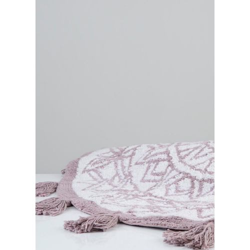 Pina White Dusty Rose Bathmat - Pamučni Kupatilski Tepih slika 4