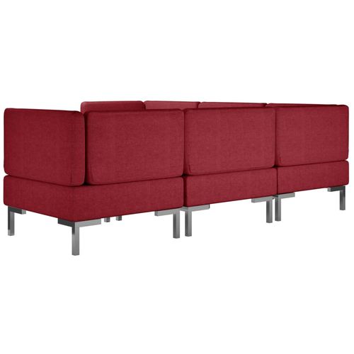 6-dijelni set sofa od tkanine crvena boja vina slika 9