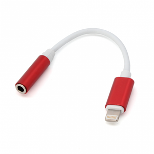 Adapter za slusalice iP-11 iPhone lightning na 3.5mm crveni