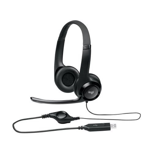 Logitech slušalice H390 žične USB noise canceling mic 1 9m crna slika 1