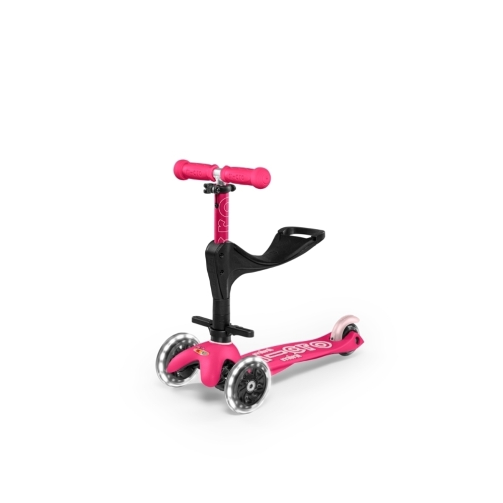 Micro Romobil Mini 3in1 Deluxe Plus LED, Roze slika 3