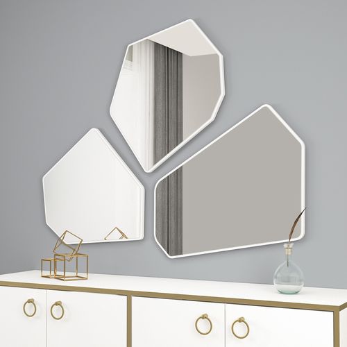 Zen - White White Decorative Chipboard Mirror slika 3