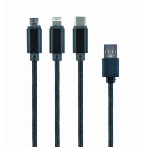 Gembird USB 3-in-1 charging cable, black, 1m slika 1