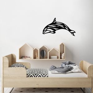 Wallity Metalna zidna dekoracija, Dolphin - Black