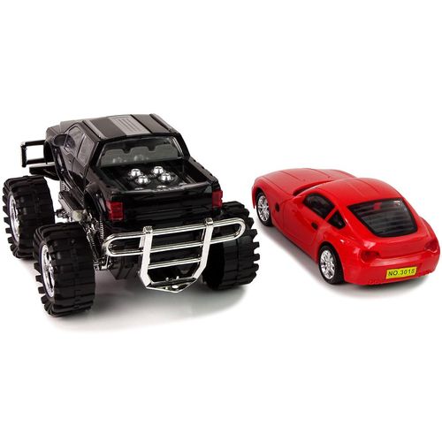 Igračka Monster Truck s prikolicom i BMW-om, 58cm, crno-crveni slika 4