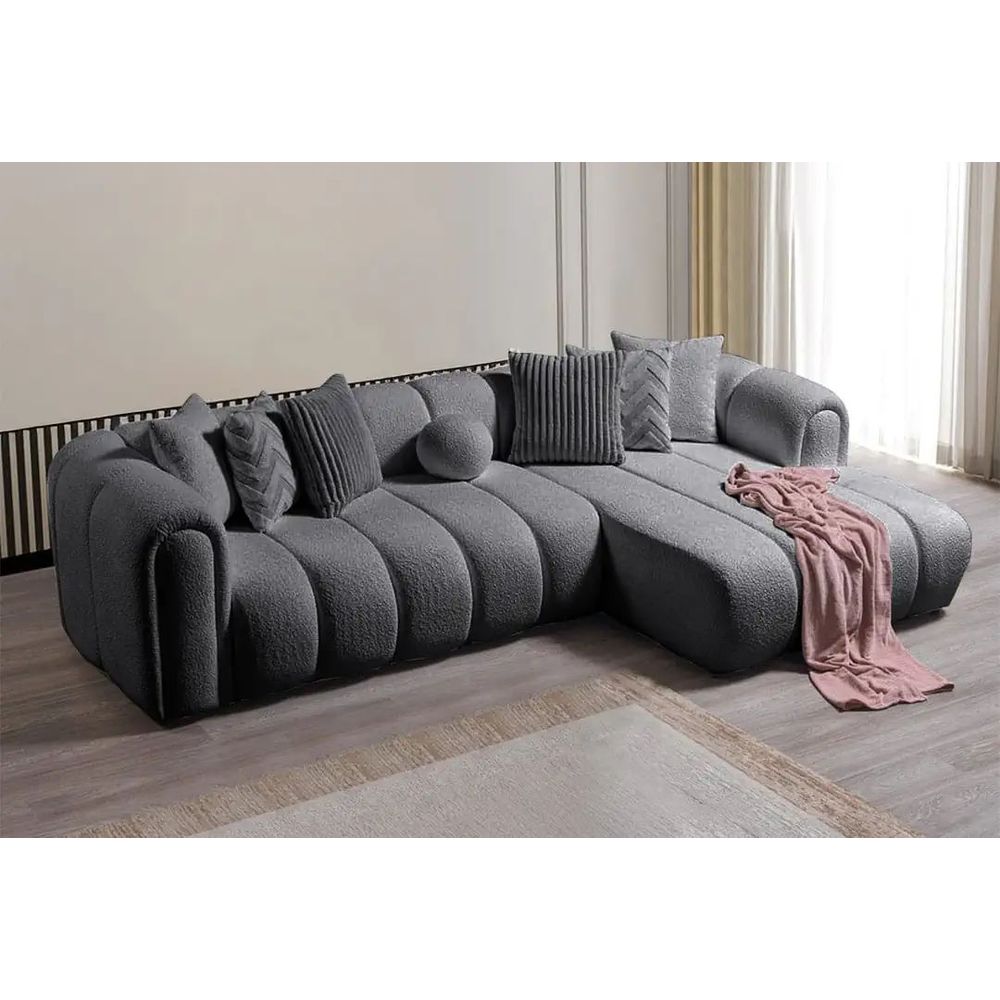 Ugaona Sofa N-Line Desna - Tamno Siva slika 3