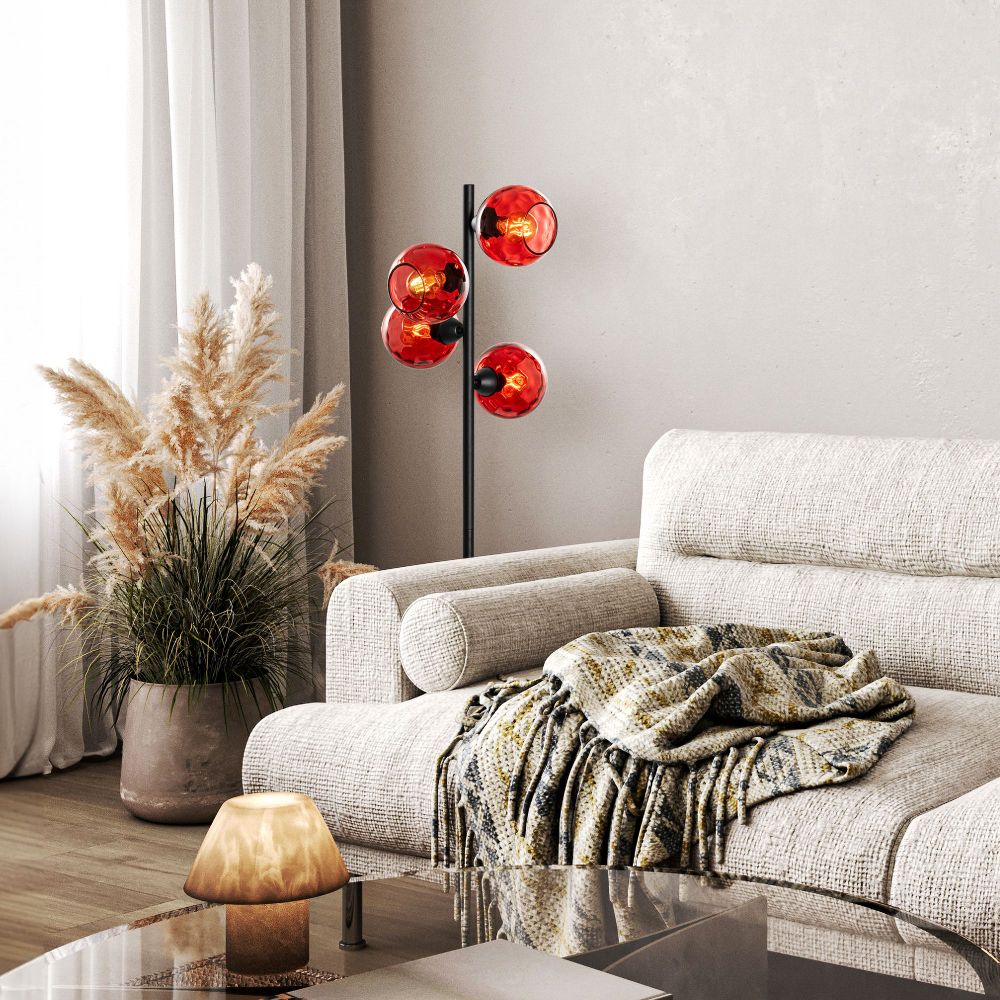 Podna Lampa Benek 15-14531 - Boje: Crvena, Crna slika 3
