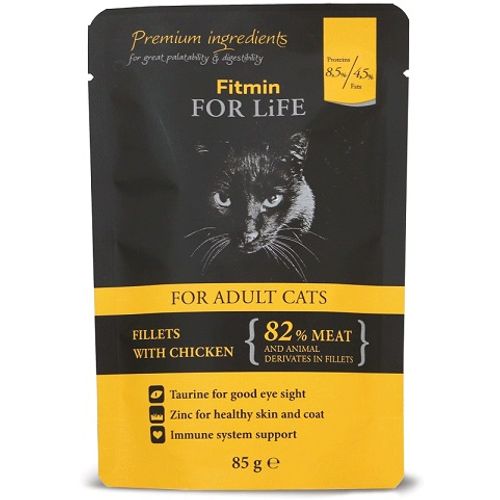 Fitmin For Life Cat Adult Kesica Piletina, hrana za mačke 85g slika 1