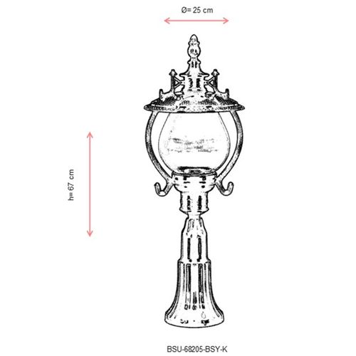 Crna spoljna zidna lampa BSU-68205-BSY-K slika 3