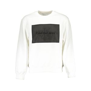 CALVIN KLEIN WHITE MEN'S SWEATSHIRT WITHOUT ZIP