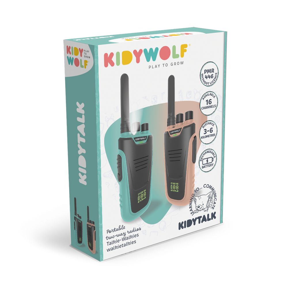 Kidywolf Dječiji toki-voki Kidytalk, Nude Cyan - Domet 6km slika 2
