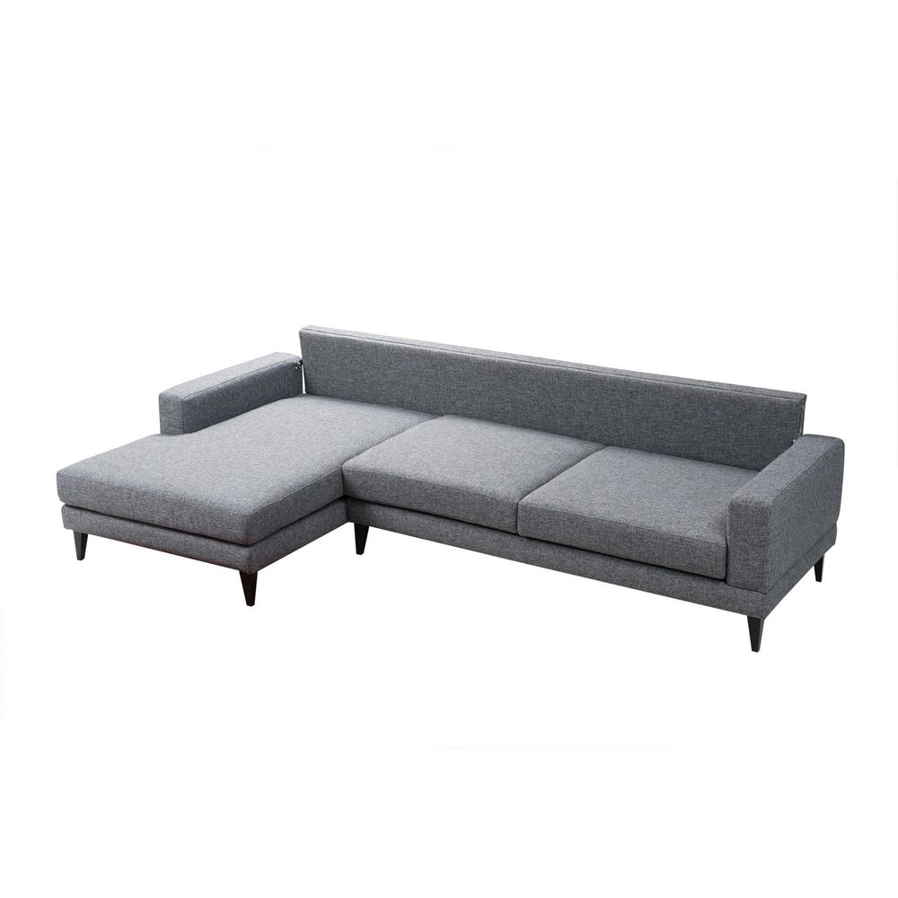 Nordijska Lijeva Kutna Sofa na Razvlačenje u Tamno Sivoj Boji slika 10