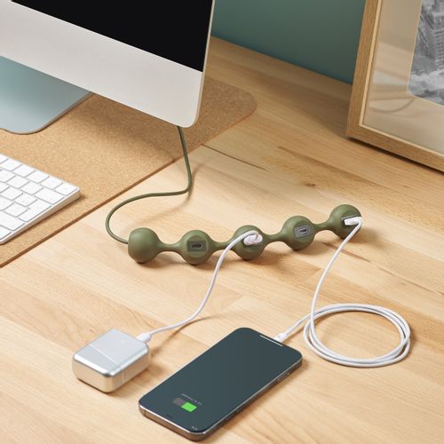 LEXON PEAS USB Hub sa 2 USB + 2 USB-C porta Kakhi boja slika 3