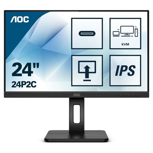 Monitor AOC 23.8" 24P2C, IPS, FHD, 4ms, 75Hz, HDMI, DVI, DP, USB3-C, pivot slika 1