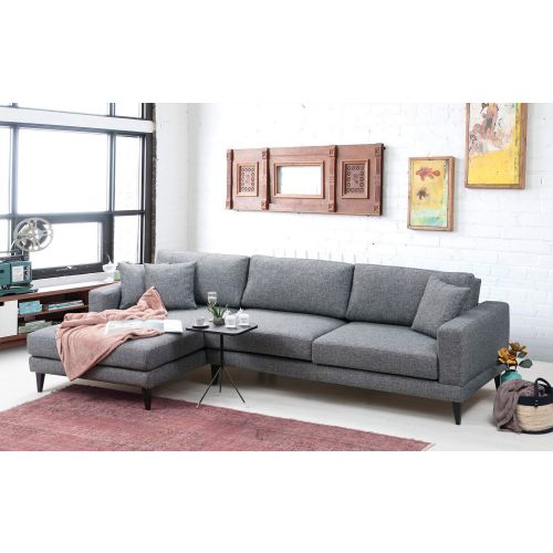 Atelier Del Sofa Kutna garnitura na razvlačenje, Tamno siva, Nordic Corner Left (Chl+3R) slika 2