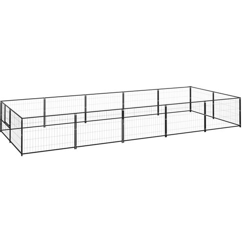 Kavez za pse crni 10 m² čelični slika 1