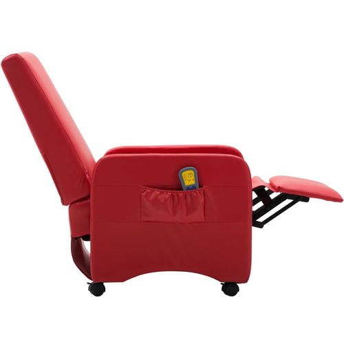 Masažna fotelja od umjetne kože crvena slika 30