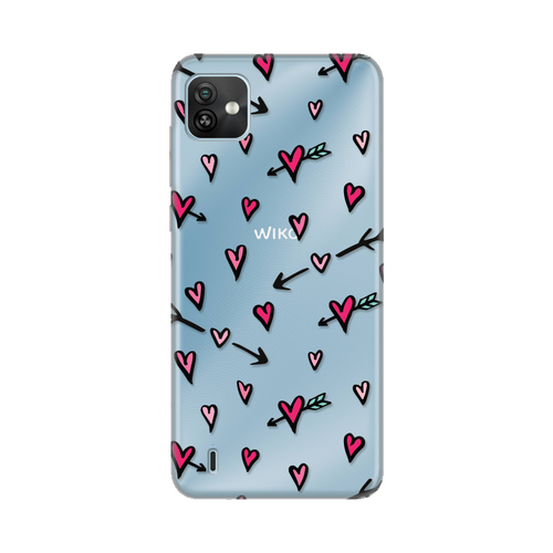 Torbica Silikonska Print Skin za Wiko Y82 Heart Pattern slika 1