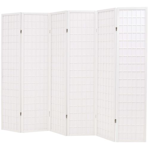 Sklopiva sobna pregrada sa 6 panela u japanskom stilu 240x170 cm bijela slika 27