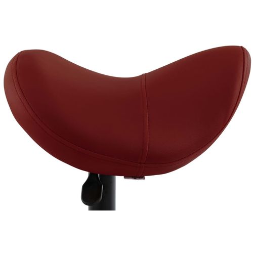 Radni stolac od umjetne kože crvena boja vina slika 23