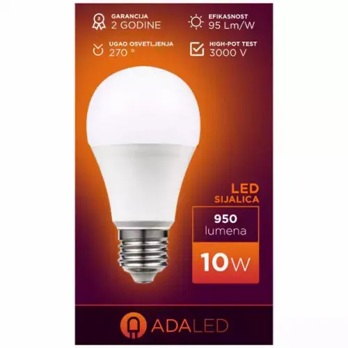 ADA LED sijalica A60-10W-RC-E27-A 4200K slika 1