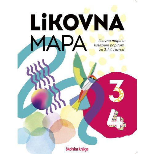 LIKOVNA MAPA 3 i 4 - likovna mapa s kolažnim papirom za 3. i 4. razred osnovne škole slika 1