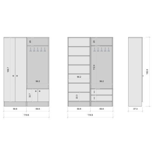 Hanah Home M11 - 1567 Beli Predsoblje slika 9