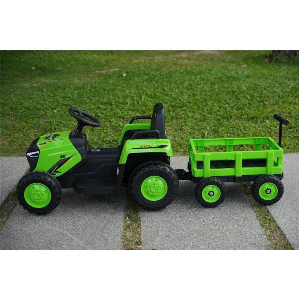 Traktor na akumulator sa prikolicom, Zeleni 3450033 slika 2
