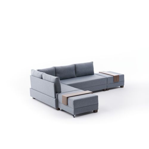 Atelier Del Sofa Kutna garnitura na razvlačenje, Plava, Fly Left - Blue slika 6