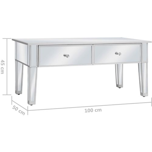 Zrcalni stolić za kavu od MDF-a i stakla 100 x 50 x 45 cm slika 36