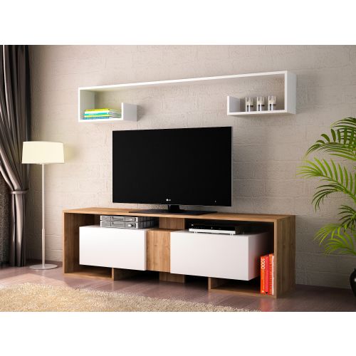 Woody Fashion TV jedinica, Bijela boja Orah, Rose - White, Walnut slika 1